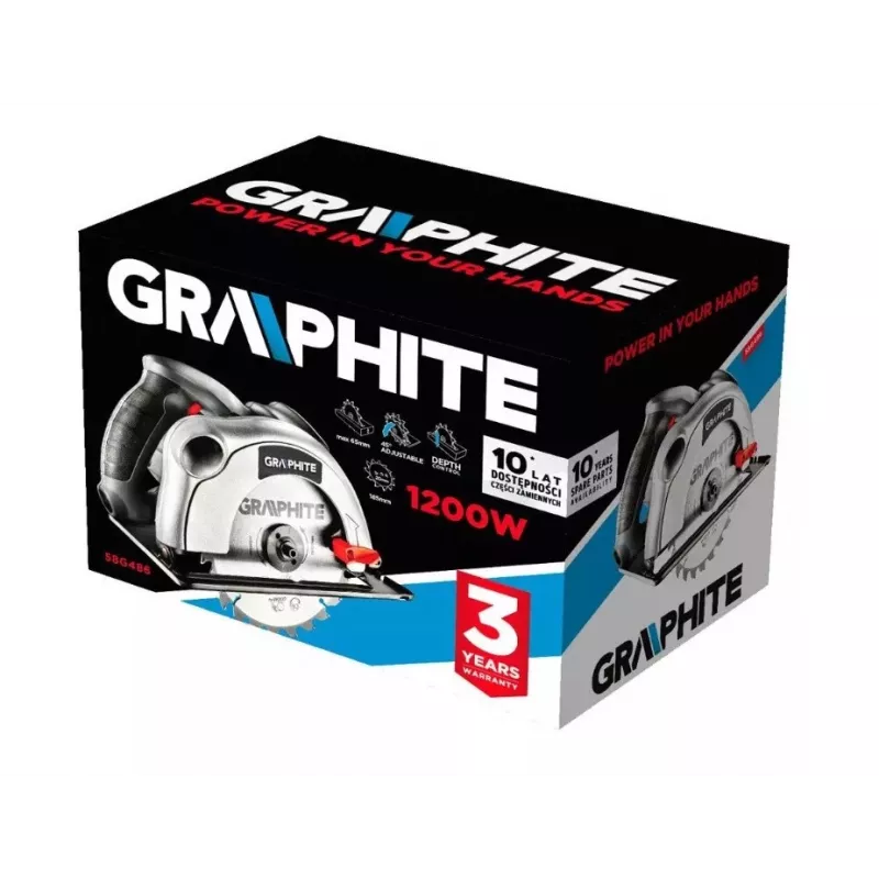 Žiedinis pjūklas 1200W Graphite pjūklo diskas 185 mm