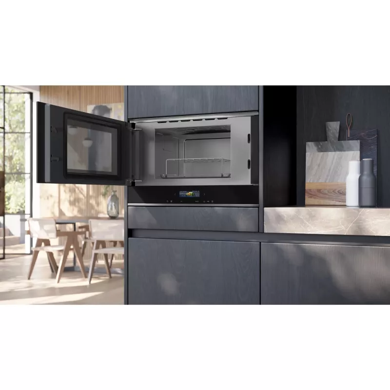 Siemens iQ700 BE732L1B1 mikrobangų krosnelė Juoda Kombinuota mikrobangų krosnelė Įmontuojama 21 L 900 W