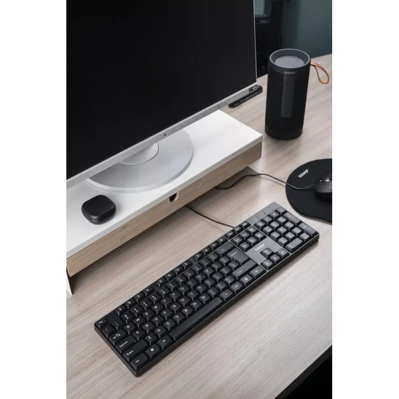 Savio KB-01 klaviatūra Namams/Biurui USB QWERTY US anglų Juoda