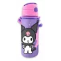 Kids Euroswan aliuminio butelis su dirželiu 600 ml Kuromi — izoliuotas gėrimų butelis vaikams