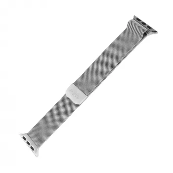 FIXED tinklinis dirželis, skirtas Apple Watch 38/40/41 mm – FIXMEST-436-SL, sidabrinis, milanietiškas nerūdijantis plienas, reguliuojamas