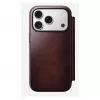 Mobiliojo telefono dėklas Nomad Modern Leather Folio, skirtas Apple iPhone 17 Pro, 6,3 colio (16 cm), oda, bordo spalvos