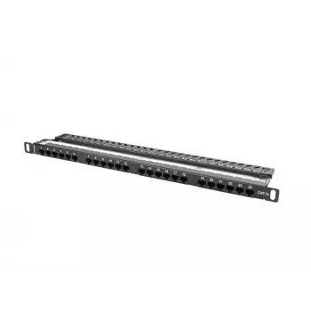 Lanberg PPU5-0024-B - RJ-45 - Cat5, Cat5e - juoda - metalas - montavimas į stovą - 0,5 U (PPU5-0024-B)