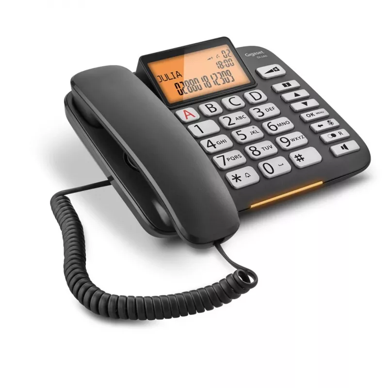 Gigaset DL580 Analoginis telefonas su skambintojo ID, juodas