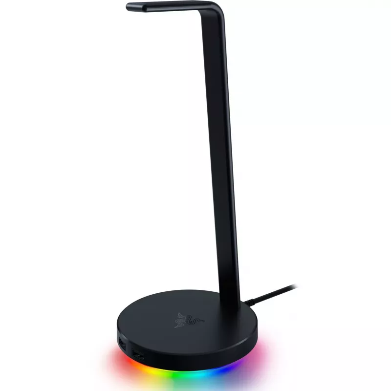 Razer Base Station V2 Chroma, juoda, 2 x USB 3.1 prievadai, 1 x 3,5 mm kombinuotas prievadas su įmontuotu DAC, 7.1 erdvinis garsas, Razer Chroma™ RGB, aliuminio konstrukcija, neslystantis pagrindas