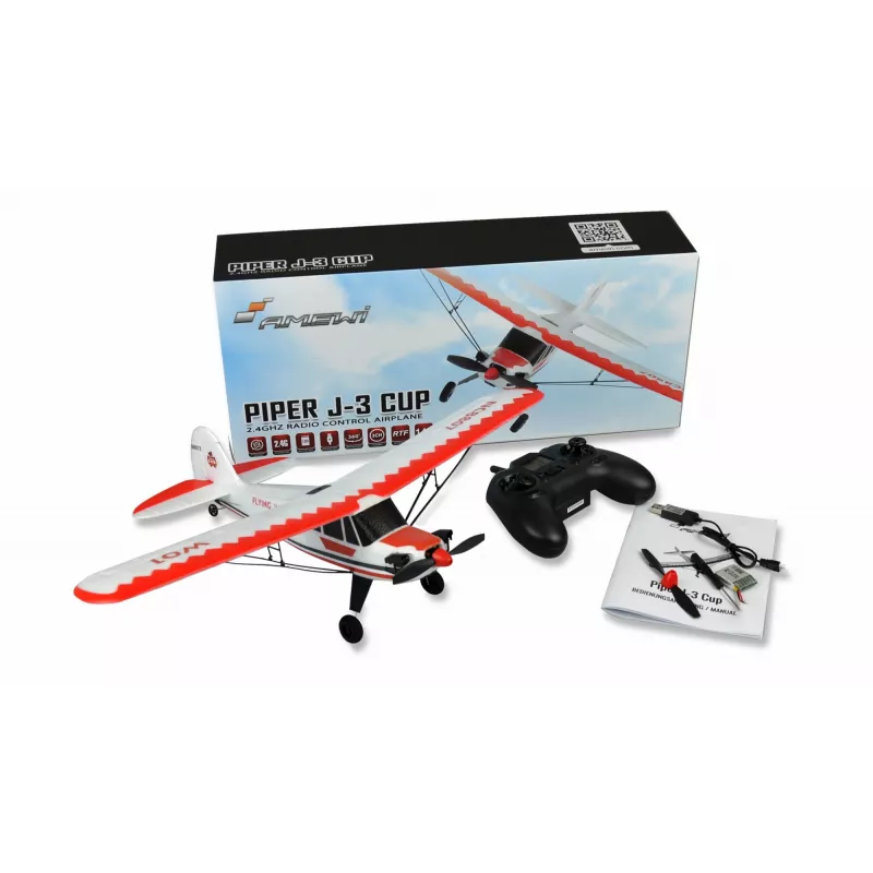 Lėktuvas Amewi Piper J-3 CUP Elektrinis variklis 500 mAh 60 g