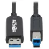 Eaton Tripp Lite Series USB 3.2 Gen 1 plenuminis pluoštinis aktyvus optinis kabelis (AOC) - A/B M/M, juodas, 20 m - USB kabelis - USB A tipo (M) į USB B tipo (M) - USB 3.2 Gen 1 - 20,0 m - P