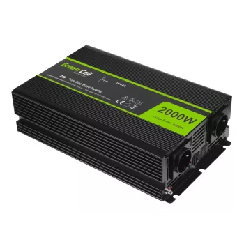 Maitinimo keitiklis Green Cell INV20, DC 24 V į AC 230 V, 4000 W, 50 Hz, 40 A įėjimas, vidaus, juodas