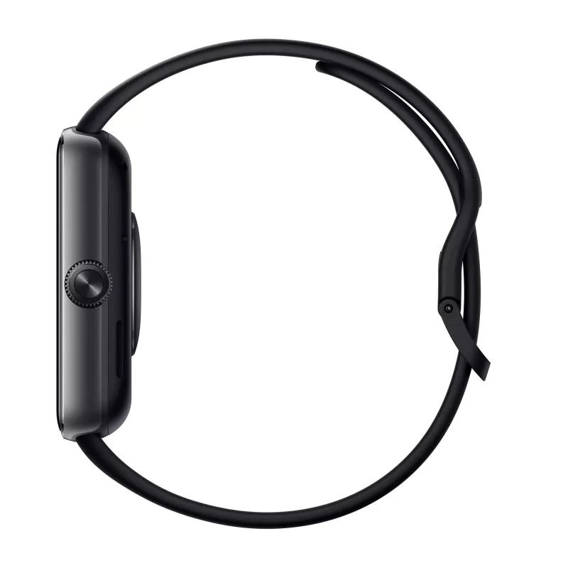Išmanusis laikrodis „Xiaomi Watch 5“ stačiakampis, 2,07 colio AMOLED ekranas, juodas korpusas, juodas TPU dirželis, 47,5 mm, 5 ATM