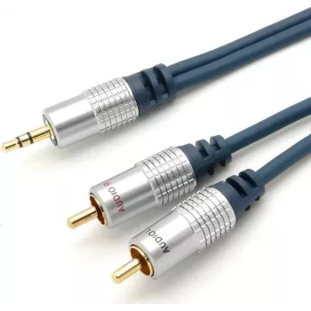 Audio kabelis S/CONN SP30832-5 5m 3.5mm 2 x RCA Mėlyna Chromas