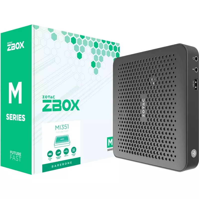 Mini PC barebone Zotac ZBOX MI351 Juoda N100 0,8 GHz 16 GB SSD