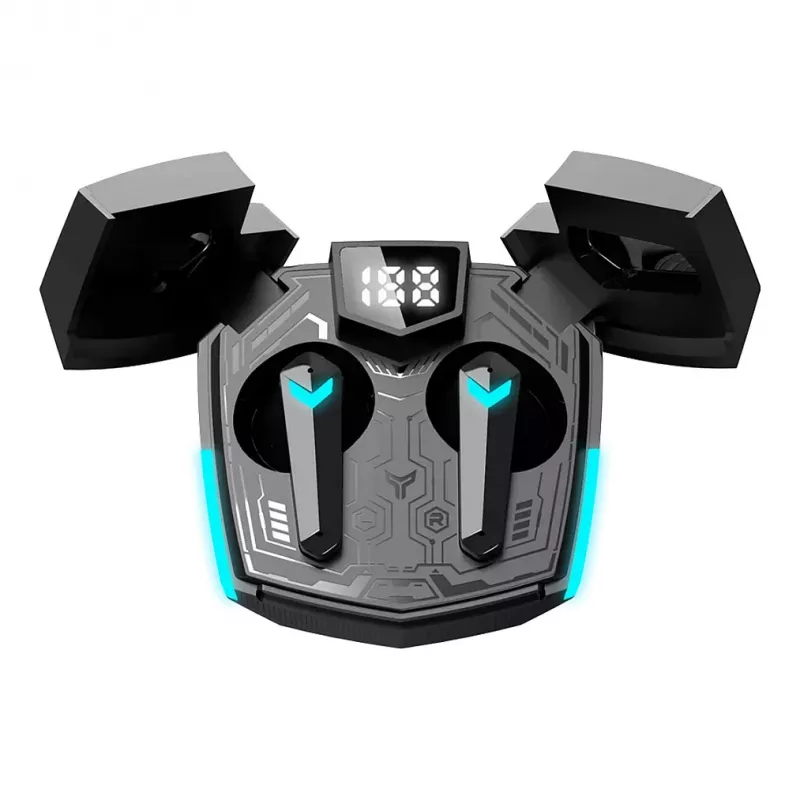 Canyon GTWS-2 belaidės ausinės su ausų kabliukais, žaidimams, USB Type-C, Bluetooth, įkrovimo doku, juodos (CND-GTWS2B)