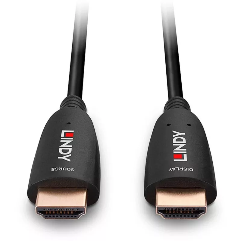Lindy 15m hibridinis šviesolaidinis HDMI 8K60 laidas, 15 m, HDMI A tipo (standartinis), HDMI A tipo (standartinis), 48 Gbit/s, juodas