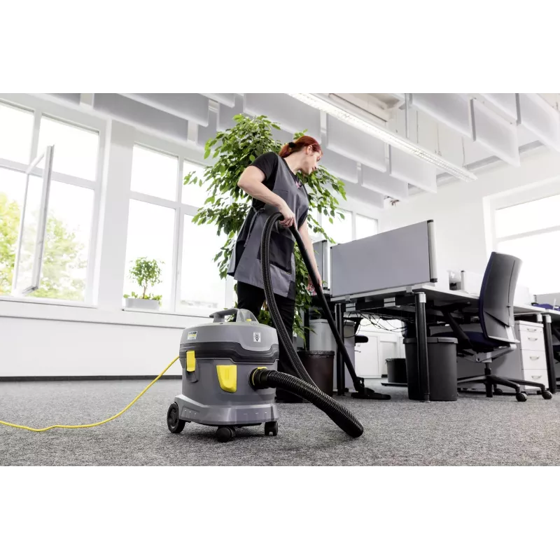 Būgninis dulkių siurblys Karcher AG T 11/1 Classic — sausas siurbimas, 11 L dulkių talpa, 850 W, 23,5 kPa, 2 m žarna, teleskopinis vamzdis
