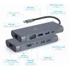Gembird A-CM-COMBO7-01 nešiojamojo kompiuterio dokas / prievadų replikatorius USB 3.2 Gen 1 Type-A pilkas