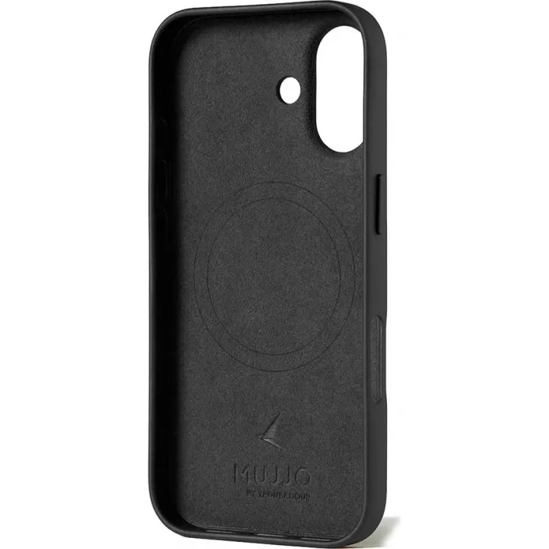 Mujjo Full Leather Case MagSafe dėklas, skirtas iPhone 17, juodas
