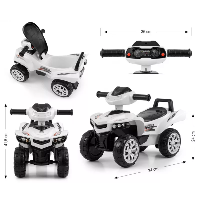 Važinėjamas žaislas milly mally Vehicle Monster baltas — modelis 5694