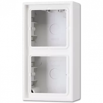 Paviršiniu būdu montuojamas jungiklių / kištukinių lizdų gaubtas JUNG LS 582 A WW — Baltas, Duroplast, 81×47×152 mm