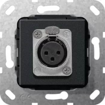 GIRA XLR lizdo D serijos įdėklas, juodas matinis 566710 (566710)