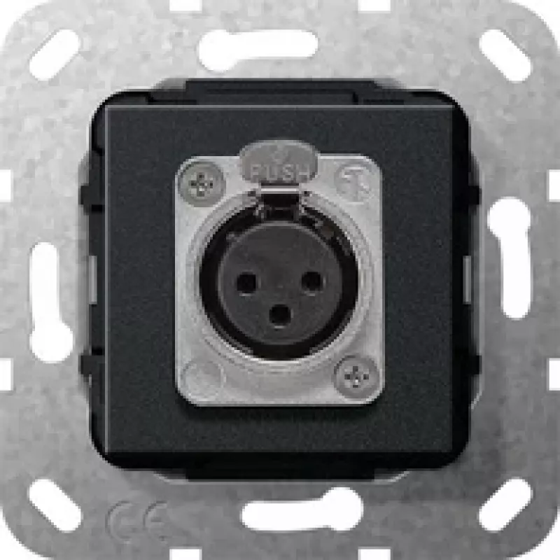 GIRA XLR lizdo D serijos įdėklas, juodas matinis 566710 (566710)