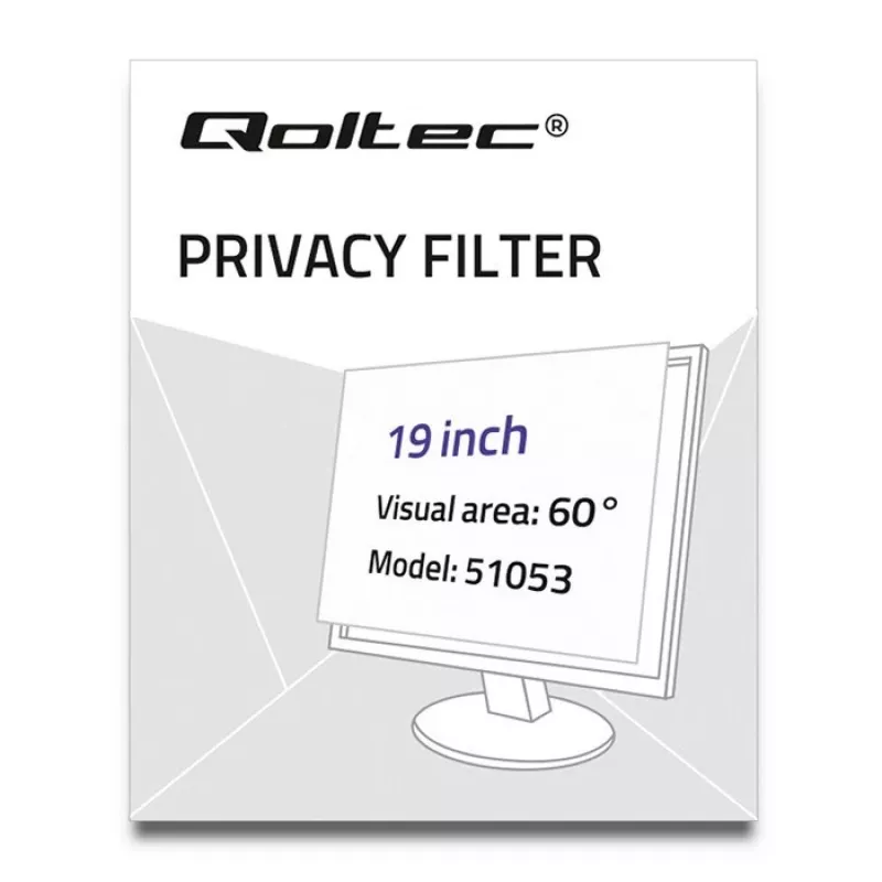 Qoltec 51053 privatumo filtras ekranui 48.3 cm (19) Monitorius