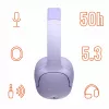 Ausinės MANTA HDP1001PU Rytmo Elegance Purple ant ausų uždedamos, laidinės, modelis HDP1001PU
