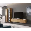 Vitrina Cama Meble VIGO 180 — montuojama prie sienos stiklinė spinta, 1800×400×300 mm, wotan ąžuolas