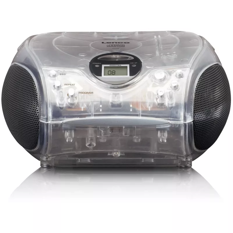 Nešiojamasis radijo CD grotuvas Lenco SCD-24TR — FM, 4 W išvestis, LCD, teleskopinė antena, AC/DC, 6×C baterijos