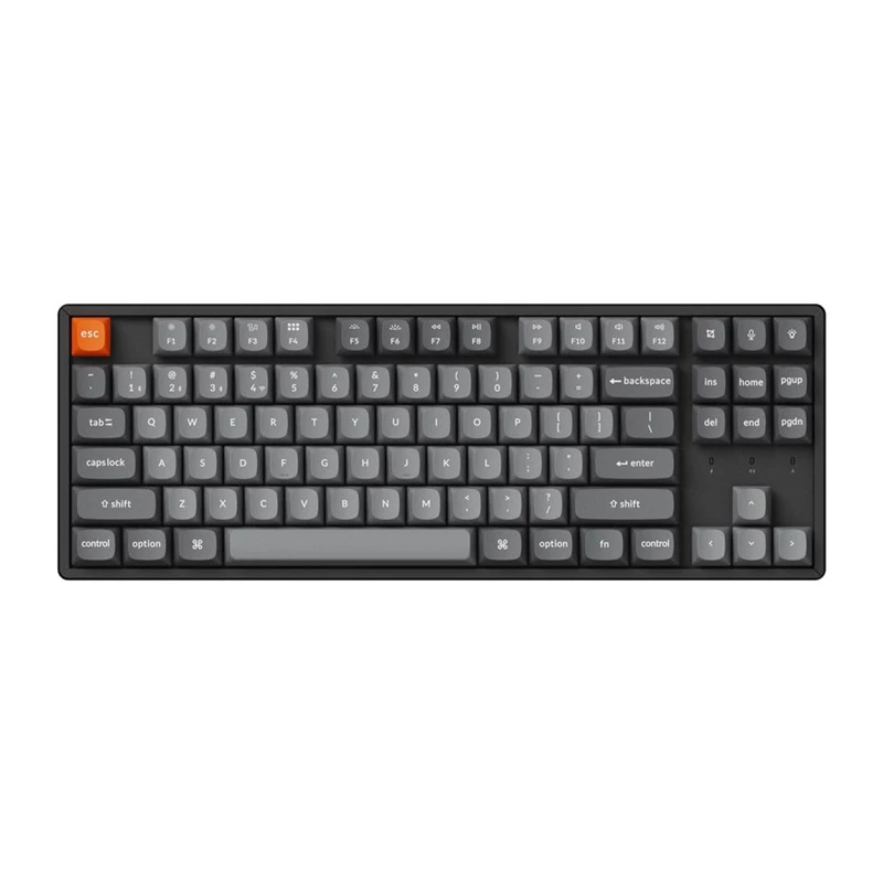 Keychron K8 Max klaviatūra universali USB RF belaidė Bluetooth juoda 87 klavišai RGB LED