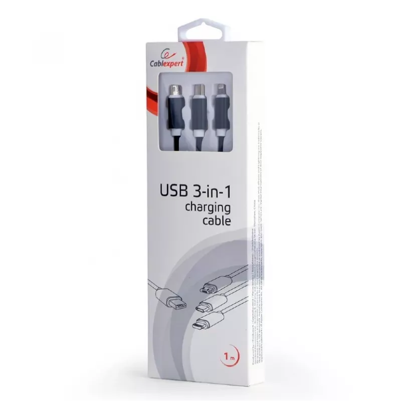 USB 2.0 laidas Gembird CC-USB2-AM31-1M — USB A jungtis, 1 m, juodas
