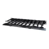 APC NetShelter kabelių valdymas, horizontalus kabelių tvarkytuvas, 1U, vienpusis su dangteliu, juodas, 482,6 x 44,45 x 165,1 mm