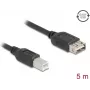 DELOCK USB 2.0 laidas modelis 81533 — USB B į USB A, 5 m, juodas, 480 Mbps