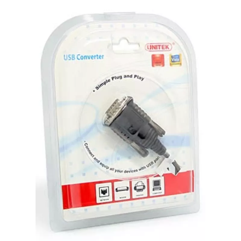 UNITEK Y-108 USB V.2.0 RS232 Juoda kabelis Interface Adapter (Y-108)