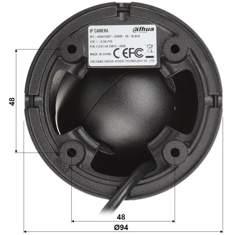 IP kamera DAHUA IPC-HDW1530T-0280B-S6-Juoda juoda