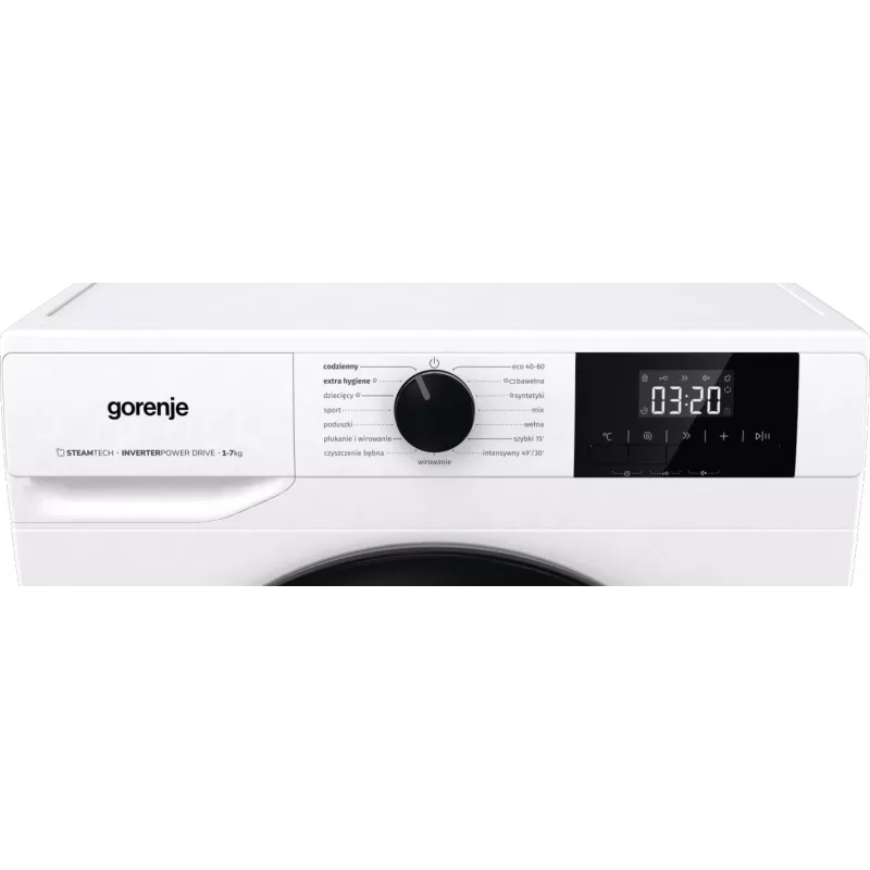 Atskirai stovinti skalbimo mašina Gorenje W3NGPI72SBS, 7 kg, 1200 aps./min., inverterinis variklis, garų funkcija, 15 programų, balta