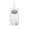 Maitinimo prailginimo adapteris FIXED FIXCS65-1.5-WH su 2× USB-C PD 65W ir 2× USB-A prievadais