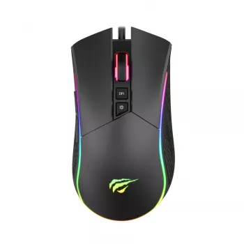 Havit MS1001S - optinė kairiarankė/ dešiniarankė žaidimų pelė, USB tipo A, juoda-pilka