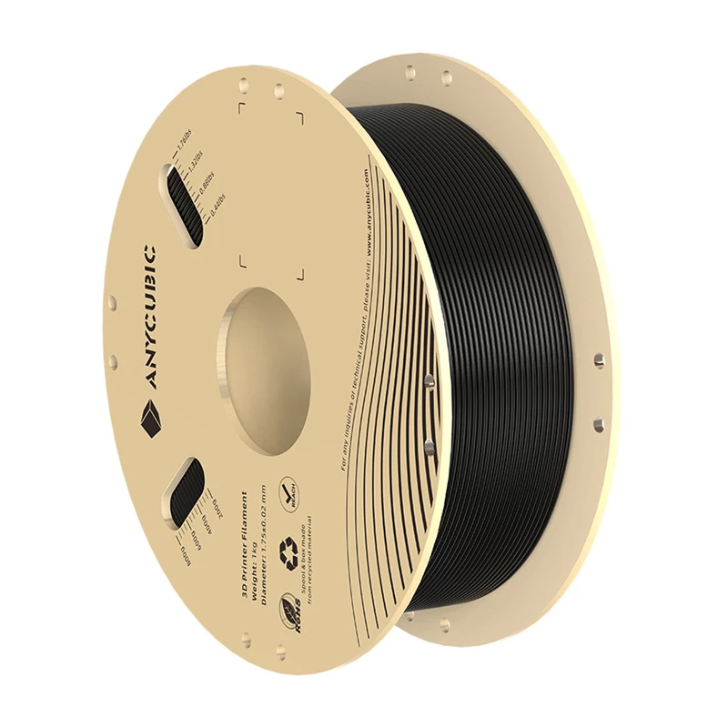 PLA plastiko gijos ritė AnyCubic IPHPLBK-106 1 kg — juoda, 1,75 mm