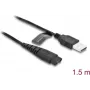 USB įkrovimo laidas 5 V elektriniams barzdaskutėms DELOCK suderinamas su Hatteker RFC-588/598/690/692/696 RSCX-7568/9598 serijomis, 1 vnt.