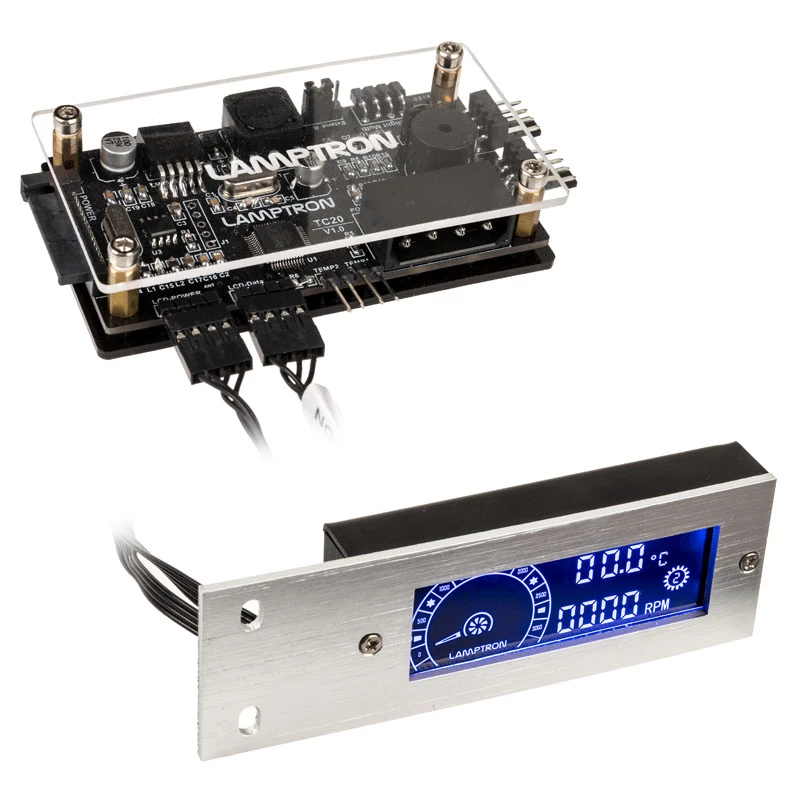 Lamptron TC20 PCI RGB ventiliatoriaus ir LED valdiklis – sidabrinis
