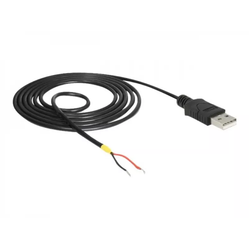 Delock laidas USB2.0 Type-A kištukas > 2 x pliki laidų galai - 1,5 m - juodas (85664)