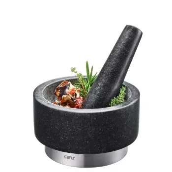 Grūstuvė GEFU 35300 Juoda Nerūdijantis plienas Granitas 14 cm