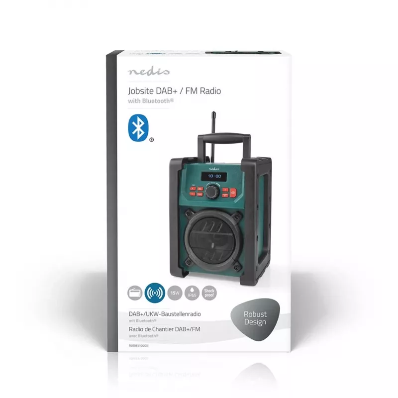 Radijo Nedis RDDB3100GN 15W Bluetooth IP65 juoda/žalia