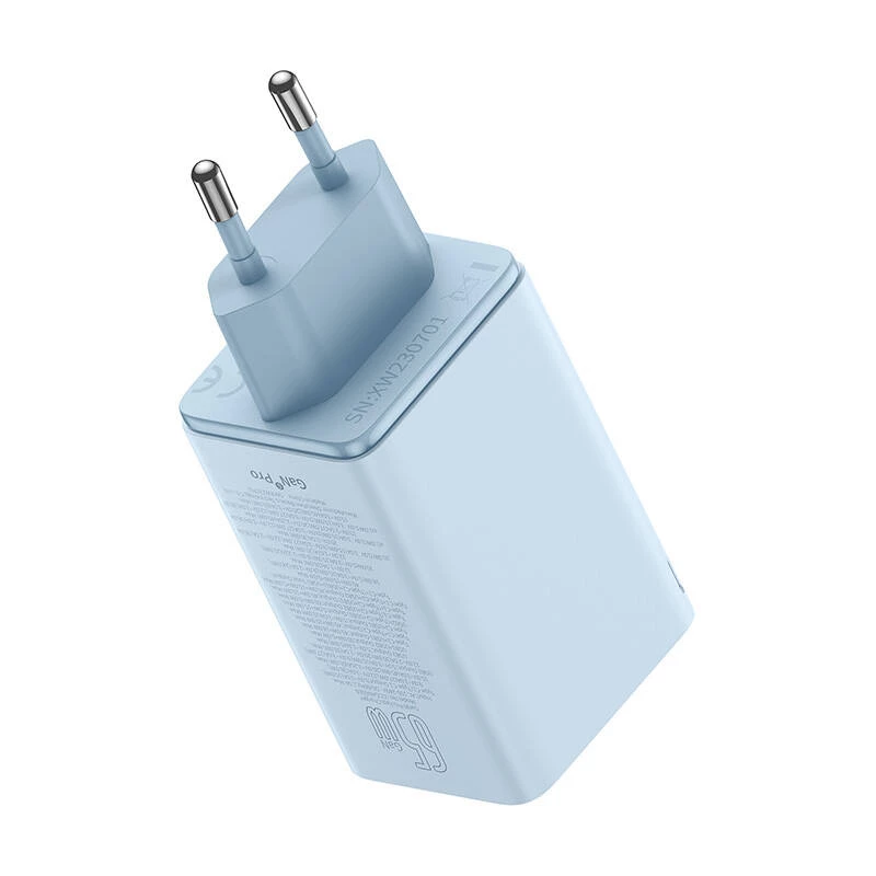 Baseus GAN6 Pro greitas įkroviklis, 2xUSB-C + 2xUSB, 65 W (mėlynas)