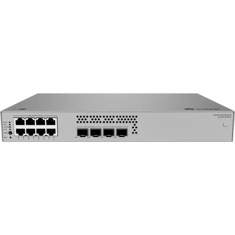 Huawei S220S-8P4JX Gigabit PoE komutatorius, 2x 2.5G SFP, 2x SFP+ 8x POE, 2x 2.5G SFP, 2x SFP+