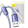 Baseus Crystal Shine laidas USB į Lightning, 2,4A, 2 m (violetinė)