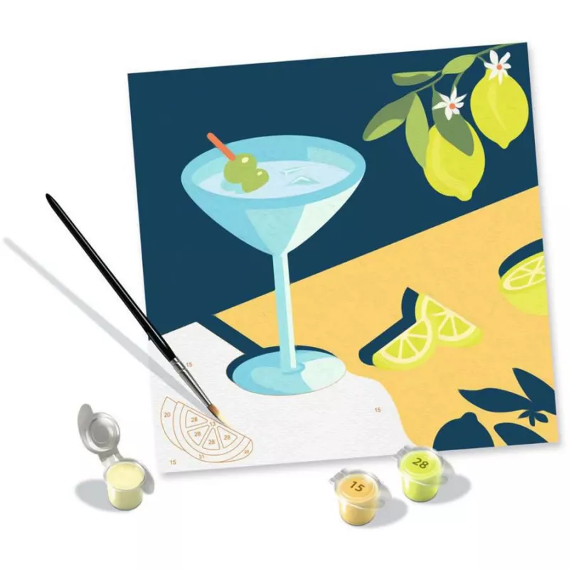 Tapybos rinkinys Ravensburger CreArt Mocktail Lemon – piešimo pagal skaičius rinkinys