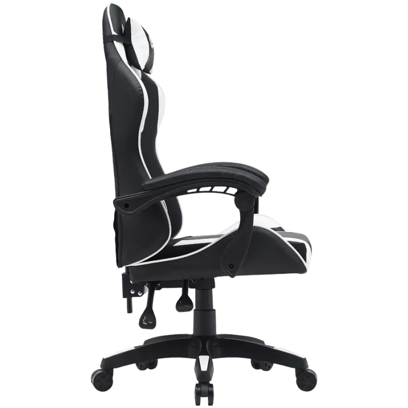 Žaidimų kėdė CANYON Core SGCH2 — juoda/baltos spalvos, ergonomiškas dizainas, reguliuojamas aukštis