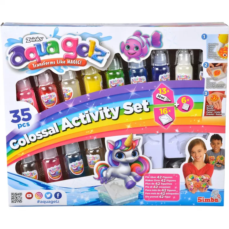 Vandens pagrindo gelis kūrybiniams žaidimams SIMBA Crafts Simba Aqua Gelz Colossal Set 106322566