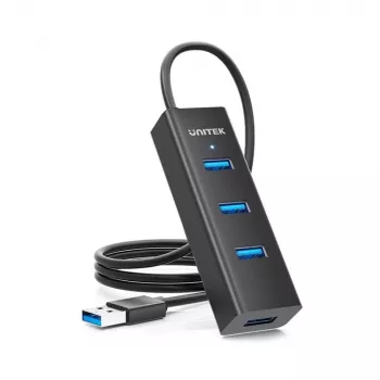UNITEK Y-3089V01 sąsajos šakotuvas USB 3.2 Gen 1 (3.1 Gen 1) Type-A 5000 Mbit/s juoda
